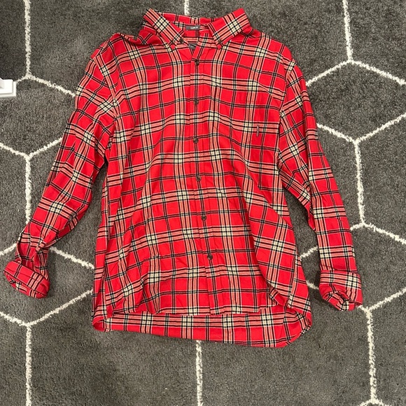 Eddie Bauer Red Plaid Kids Button Down Shirt - Picture 1 of 3